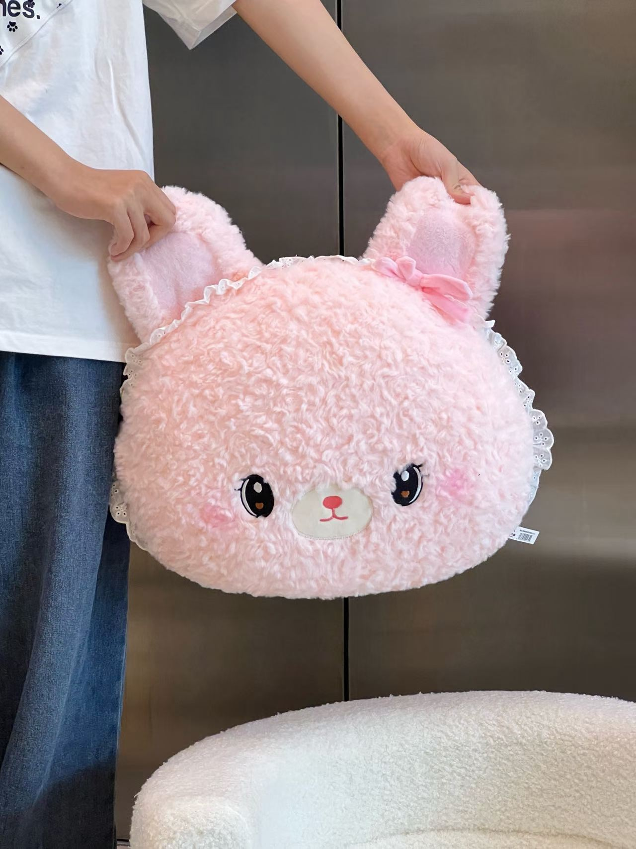 绒绒动物系列抱枕45cm-小兔